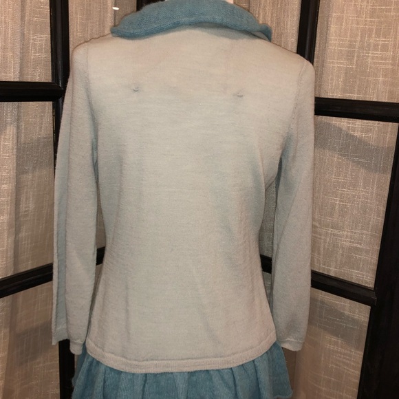 Anthropologie light blue and teal cardigan sweater - Picture 3 of 7